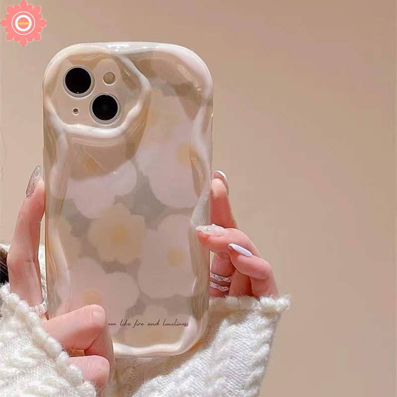 Casing 3D Wavy Curved Edge Colorful Fresh Flowers Untuk Vivo Y12 Y33s Y20i Y21 Y17 Y51 Y31 Y11 Y02 Y16 Y15 Y22 Y20 Y35 Y91C Y95 Y15s Y21s Y91 Y12i Y22s Y12s Y30 Y15A Soft TPU Cover