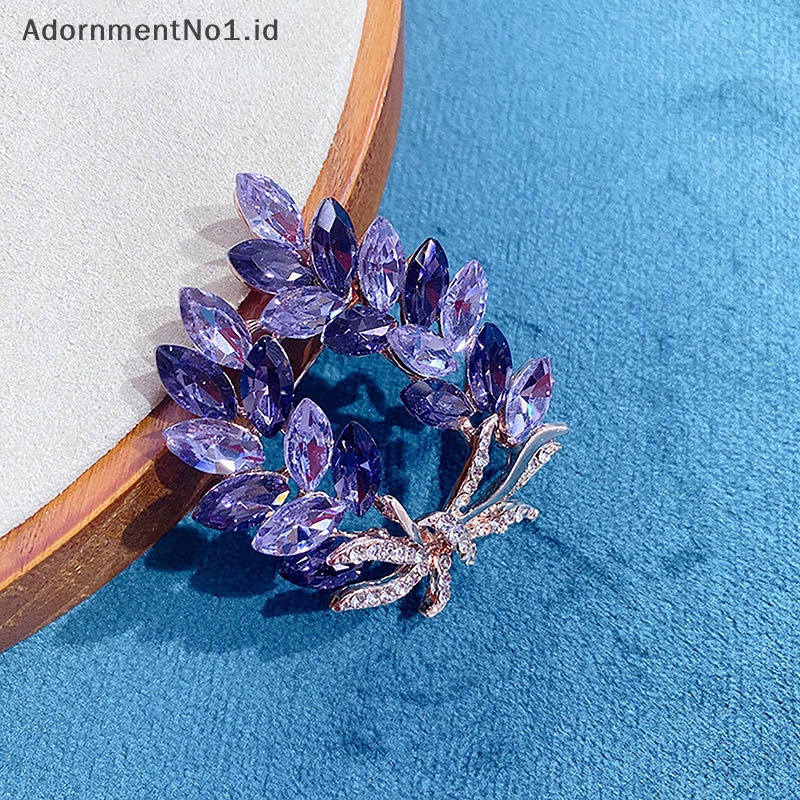 [AdornmentNo1] Wanita Bros Romantis Kristal Lavender Lapel Pin Aksesoris Pakaian Perhiasan [ID]