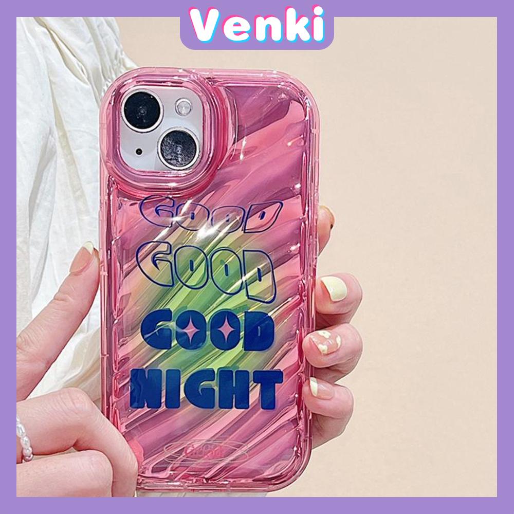 VENKI - For iPhone 11 iPhone Case Laser Reflective Transparent Phone Case TPU Soft Shockproof Airbag Case Protection Cool English Compatible with iPhone 14 13 Pro max 12 Pro Max xr