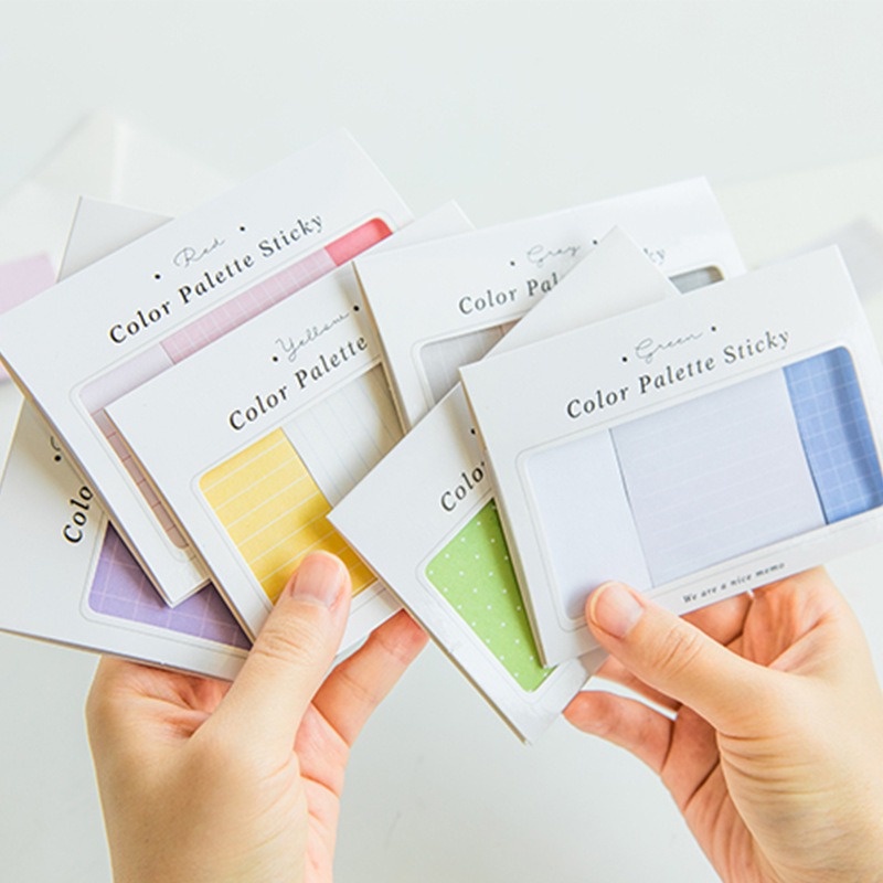 [Gongjin] 90 Lembar COLOR PALETTE Sticky Note / Memo Pembatas Buku Catatan Memopad Warna Lucu Estetik Aesthetic Anotasi