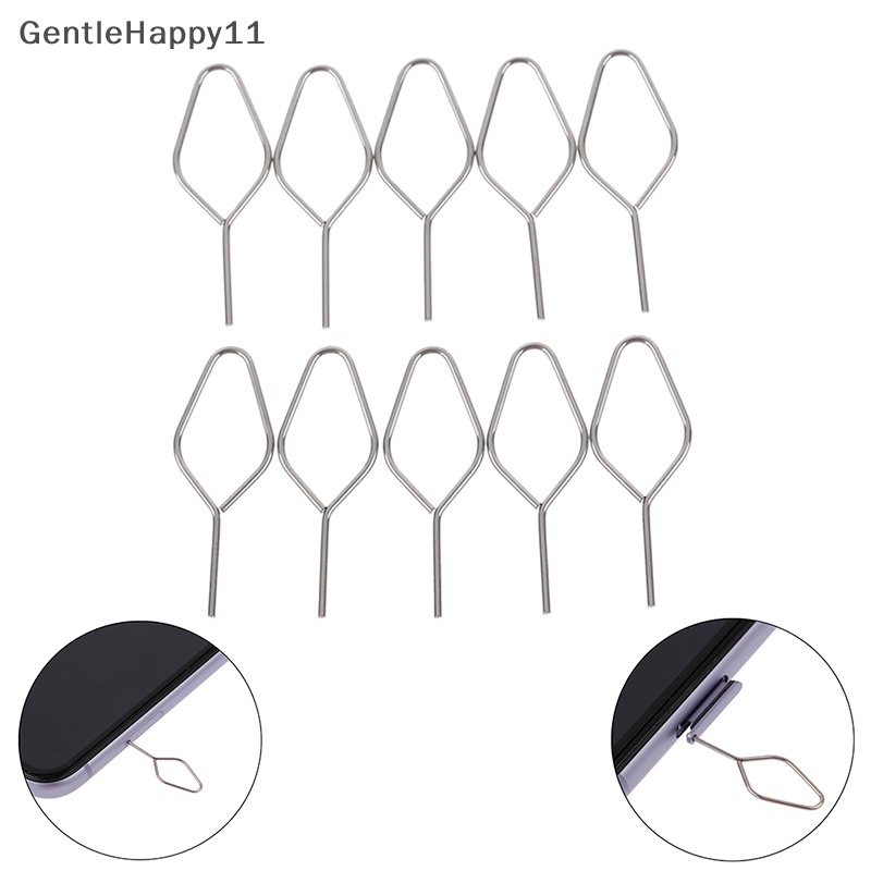 Gentlehappy 10PCS Universal Metal Phone Sim Card Tray Pin Eject Removal Tools Opener id