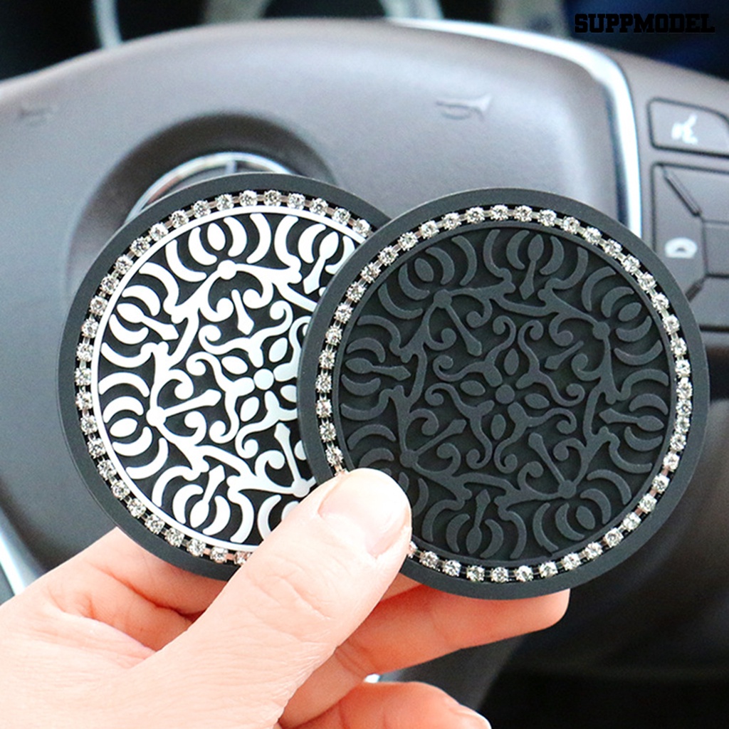 [SM Otomatis] Tatakan Gelas Mobil Cup Holder Coaster Anti-slip Tahan Air Mudah Dibersihkan Tahan Panas PVC Alas Botol Air Mat Auto Styling Aksesoris Interior