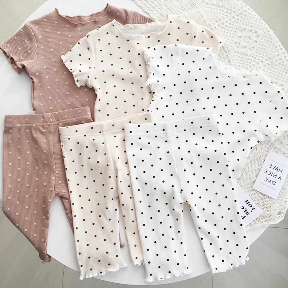 Halobaby Baju tidur anak lengan pendek/Piyama Rumah Sutra Es anak/set pakaian anak perempuan