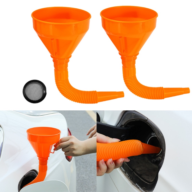 37.5 * 13CM Motor Mobil Mengisi Corong Merah Pipa Dipanjangkan Dengan Filter/Alat Pengisian Bahan Bakar Selang Teleskopik Yang Dapat Dilipat Oiler Corong Filter Mesin Bensin