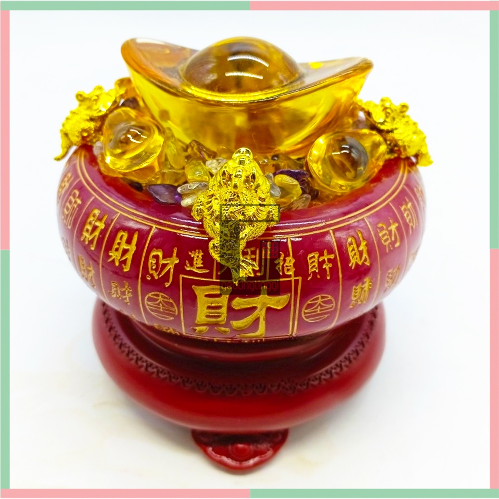 Pajangan Patung Tong Gentong Uang Yenpao Yuanbao Kodok Fengshui Buddha