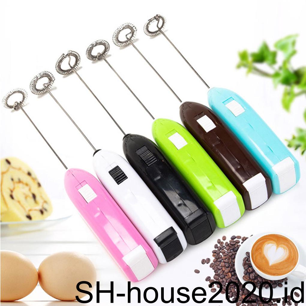Pengocok Telur Pengaduk Listrik Stick Tahan Aus Pembuat Busa Kopi Whisker Dioperasikan Baterai Mixer Dapur Minuman Panas