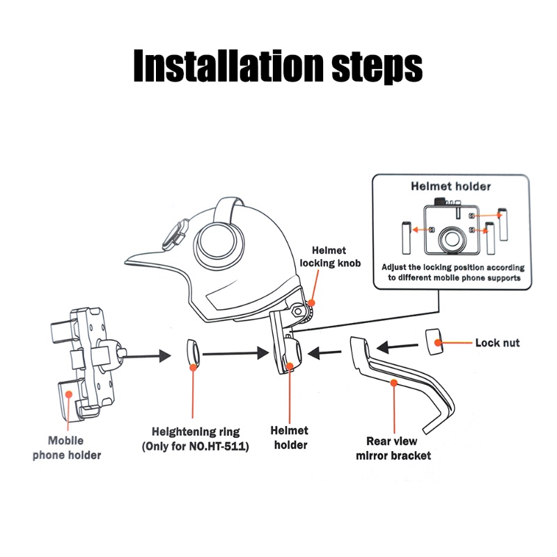 Riding Helm Kecil Tahan Hujan Pelindung Matahari Braket Dudukan Ponsel/Stand Phone Universal Motor Sepeda Dengan GPS Navigasi/Dukungan Lucu Kreatif Berkualitas Tinggi