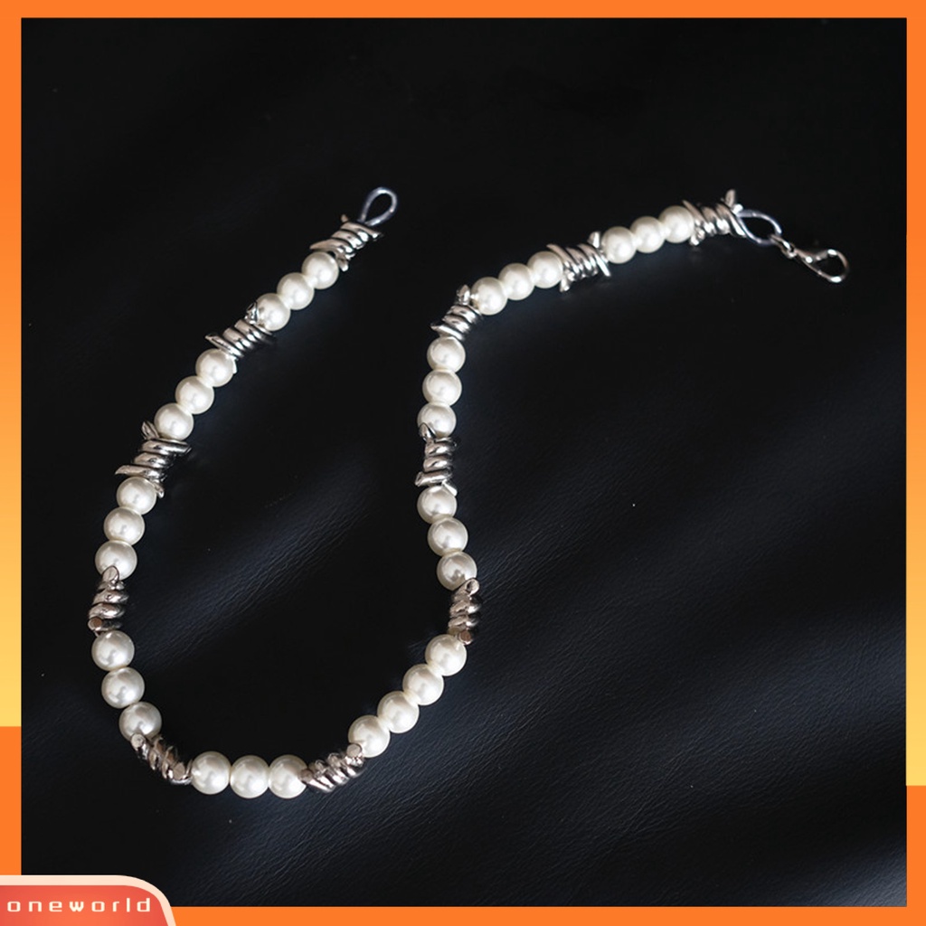 [ONE] Kalung Pasangan Eye-catching Anti Luntur Alloy Shiny Imitasi Pearl Stylish Necklace Untuk Wanita