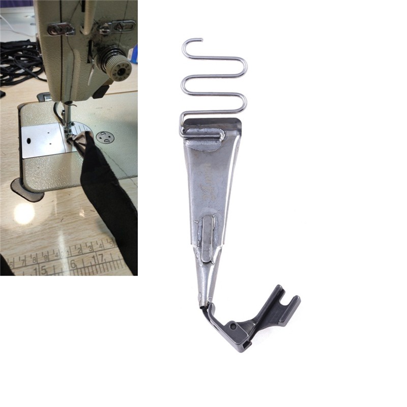 Mesin Jahit Industri Tabung Tarik Mobil Datar Presser Foot Suspender Shoulder Strap Trousers Straps Pembungkus Tepi Lipat