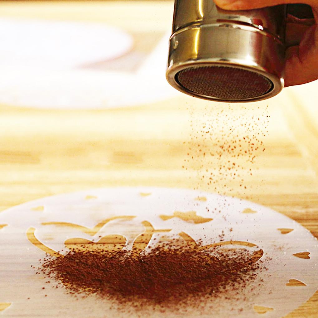 Pengocok Coklat Poles Stainless Steel Tahan Panas Handy Coffee Sifter Sugar Seasoning Dapat Aksesoris Dengan Tutup