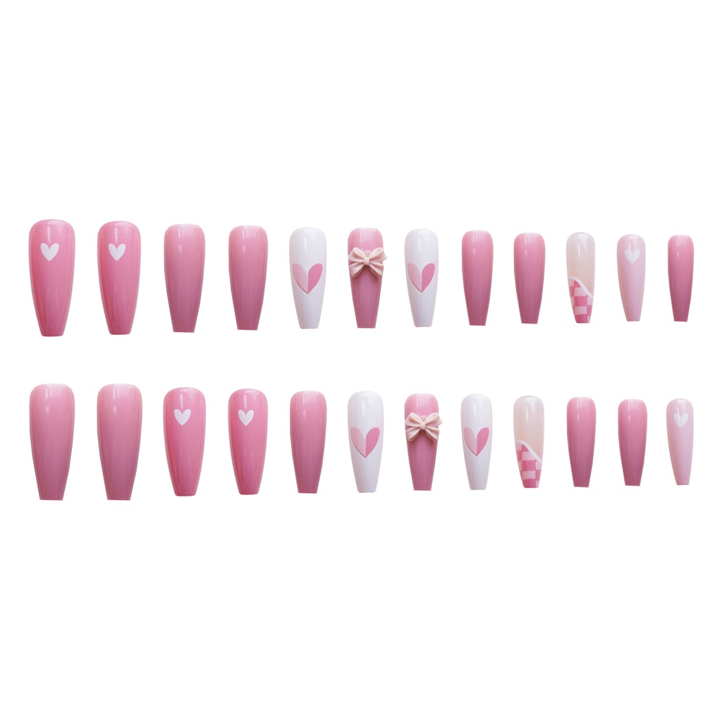 X73 24 Pcs DIY Kuku Palsu French Cool Finger Nail Art Stiker Kuku Palsu