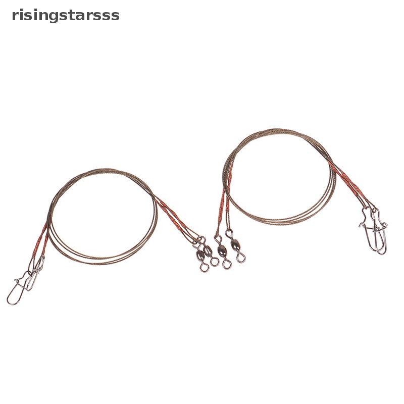 Rsid Span-new 2Pcs /set Kawat Baja Titanium Wire Garis Anti Besar Dengan Pin Pancing Kawat Depan Jelly