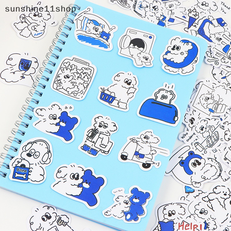 Sho 60PCS Stiker Anjing Lucu Kawaii Vintage Untuk DIY Anak Kamar Tidur Notebook Bagasi Motor Laptop Kulkas Decals Graffiti N