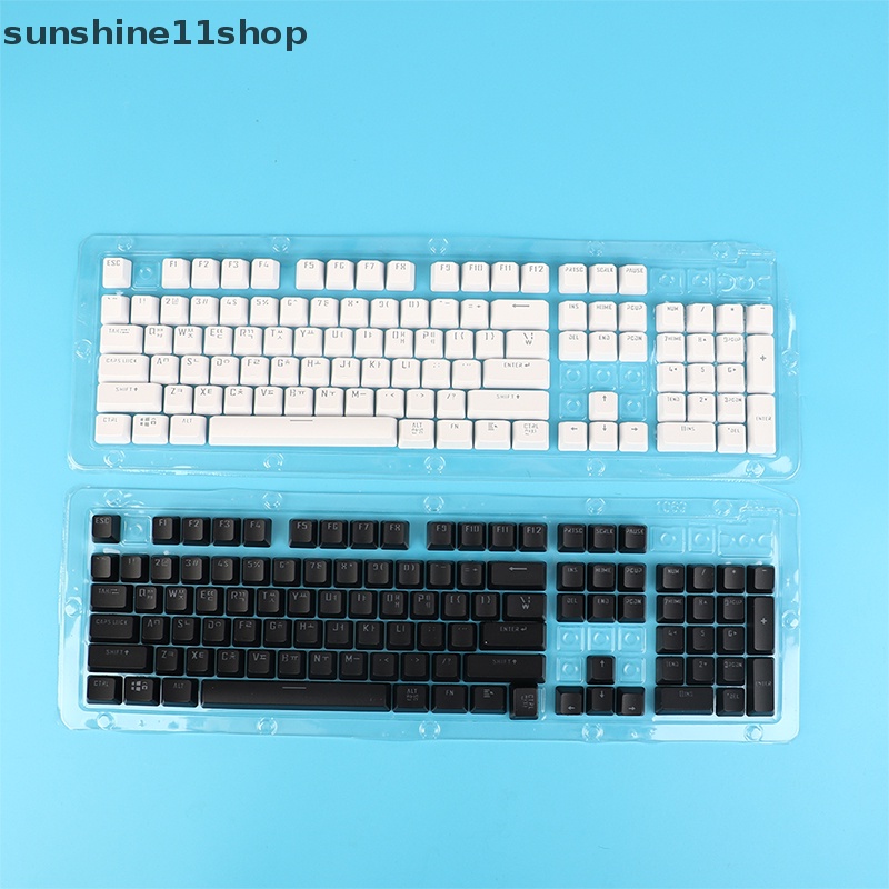 Sho 1Pc 104kunci Korea Transparan Backlit ABS Key Caps Untuk Gaming Mekanik N