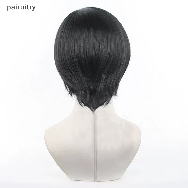 Wig Cosplay PRT Rin Itoshi BLUE LOCK Itoshi Rin Wig 30cm Hijau/Hitam Cosplay Anime Cosplay Wig Tahan Panas PRT