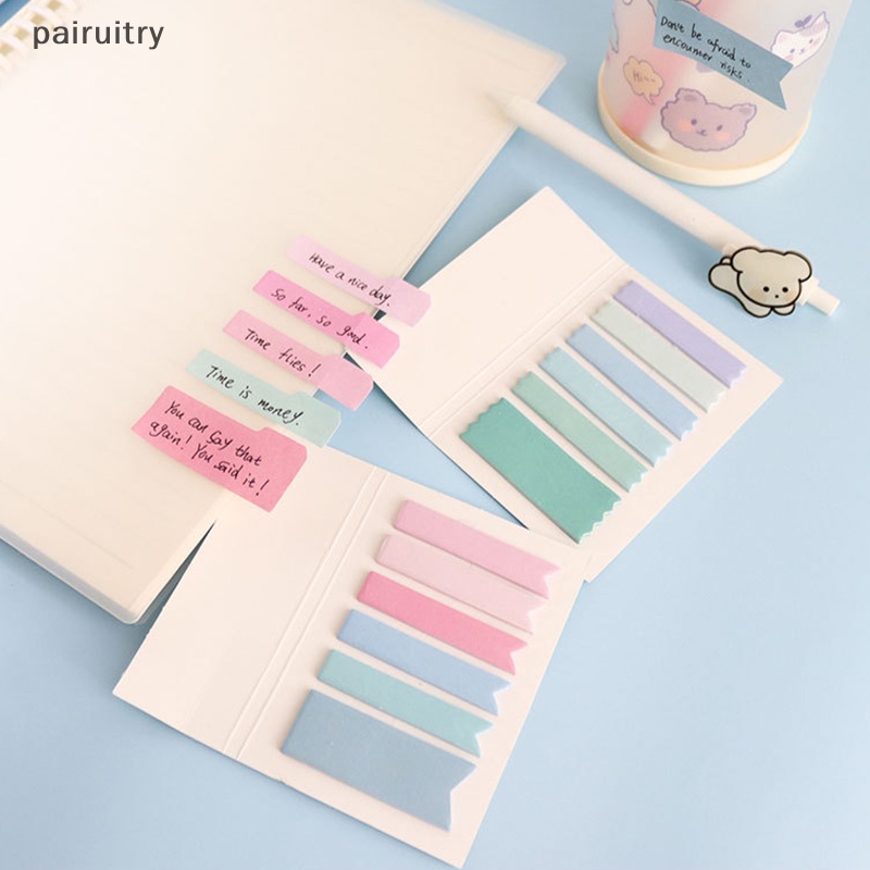 Prt 120sheets Macaroon Color Self Adhesive Memo Pad Sticky Notes Bookmark Point It Marker Memo Stiker Kertas Viskositas Kuat Perlengkapan Kantor Sekolah PRT