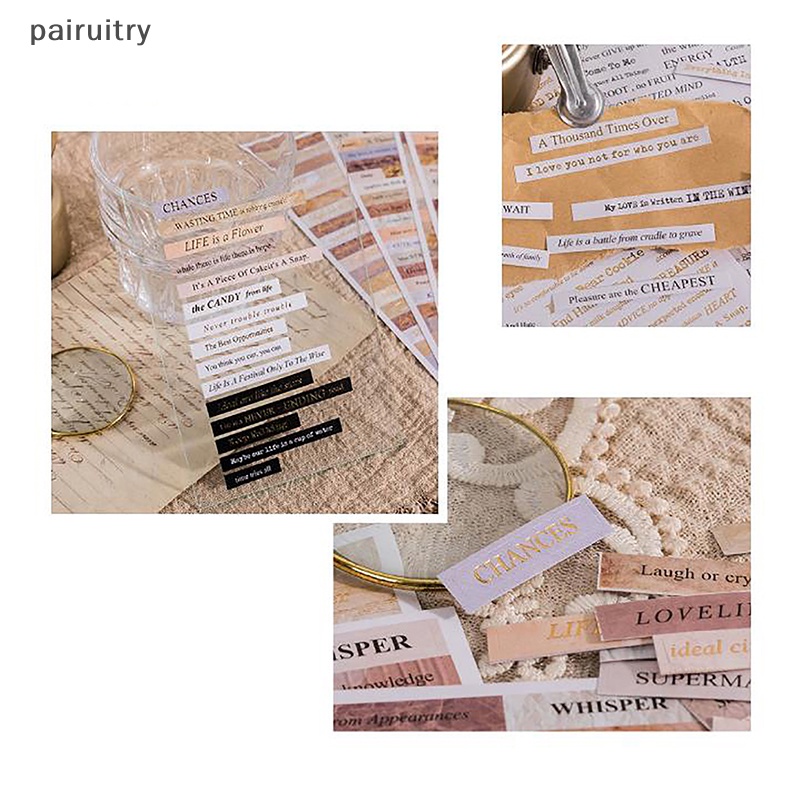 Prt 1Set Alfabet Stiker Kreatif Ungkapan Dekorasi Alat Tulis Jurnal DIY Scrapbooking Perekat Stiker Kutipan Inggris Sticker PRT