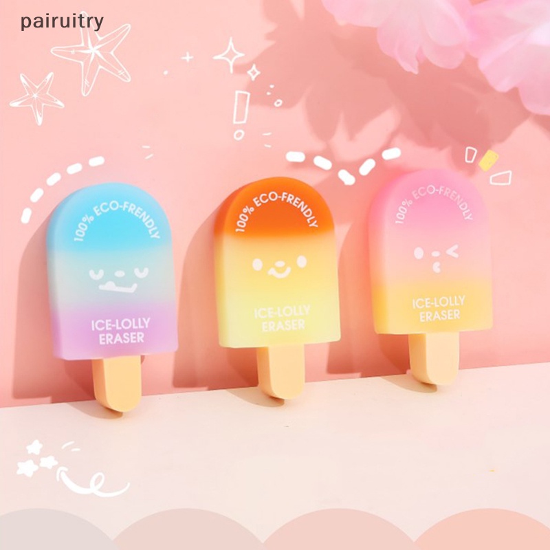 Prt Kartun Ice Cream Novelty Eraser Rubber Hadiah Siswa Sekolah Hadiah Alat Tulis Kawaii Perlengkapan Sekolah Stationary PRT