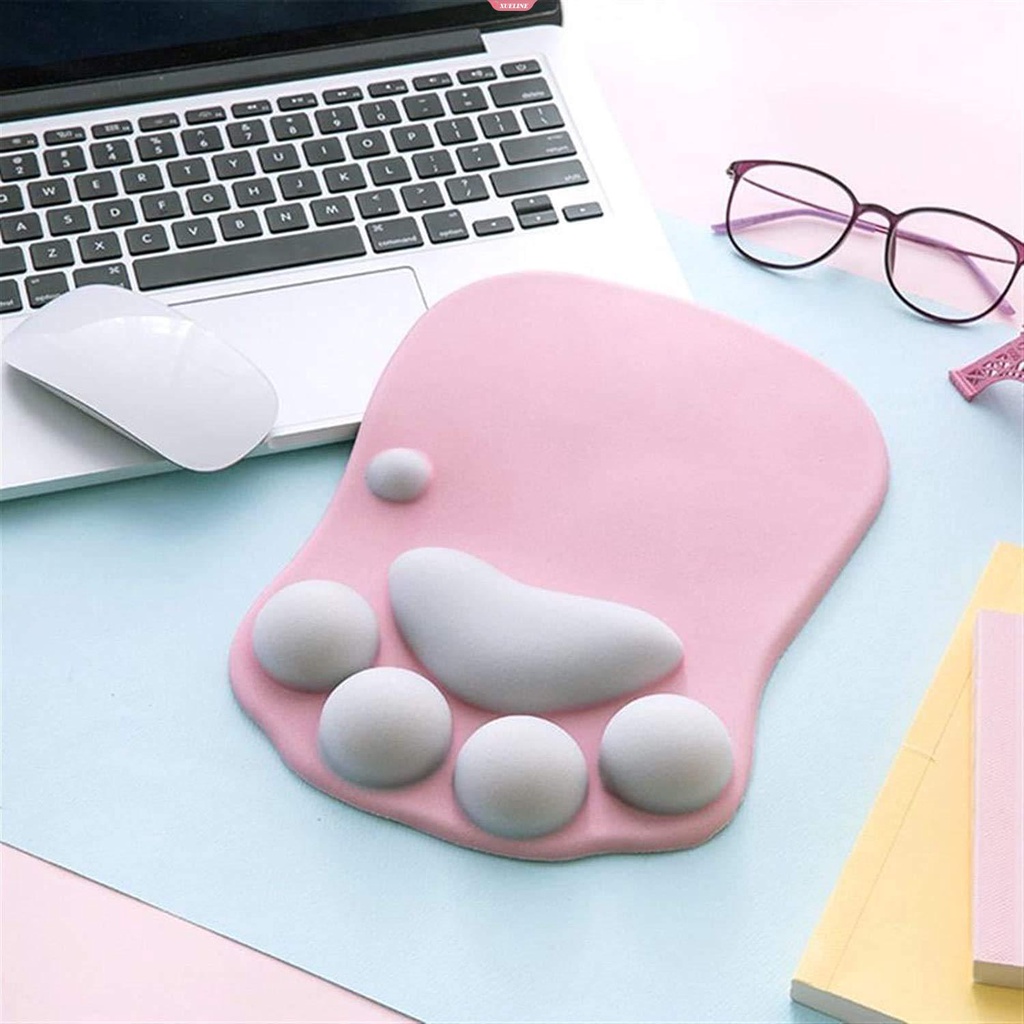 Mat Wrist Pad Kawaii Untuk Cakar Kucing Penyangga Pergelangan Tangan Tikus Mousepad Komputer Ergonomis Portable Mouse Pad Comfort Wrist Mouse [ZXL]