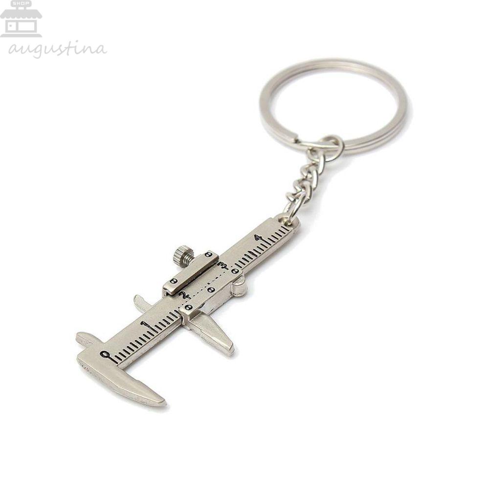 Agustinina Keyring Novelty Silver Slide Penggaris Aksesoris Perhiasan Bergerak