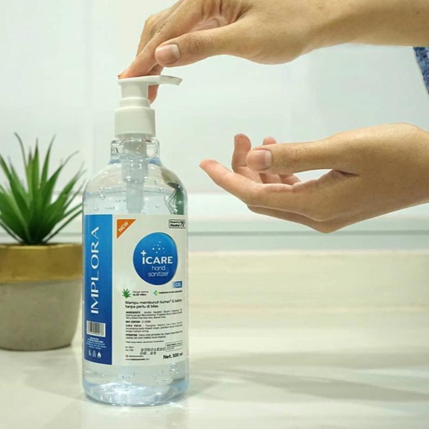 Implora Hand Sanitizer Gel 500ml Pump and Refill Dengan Extra Aloe Vera
