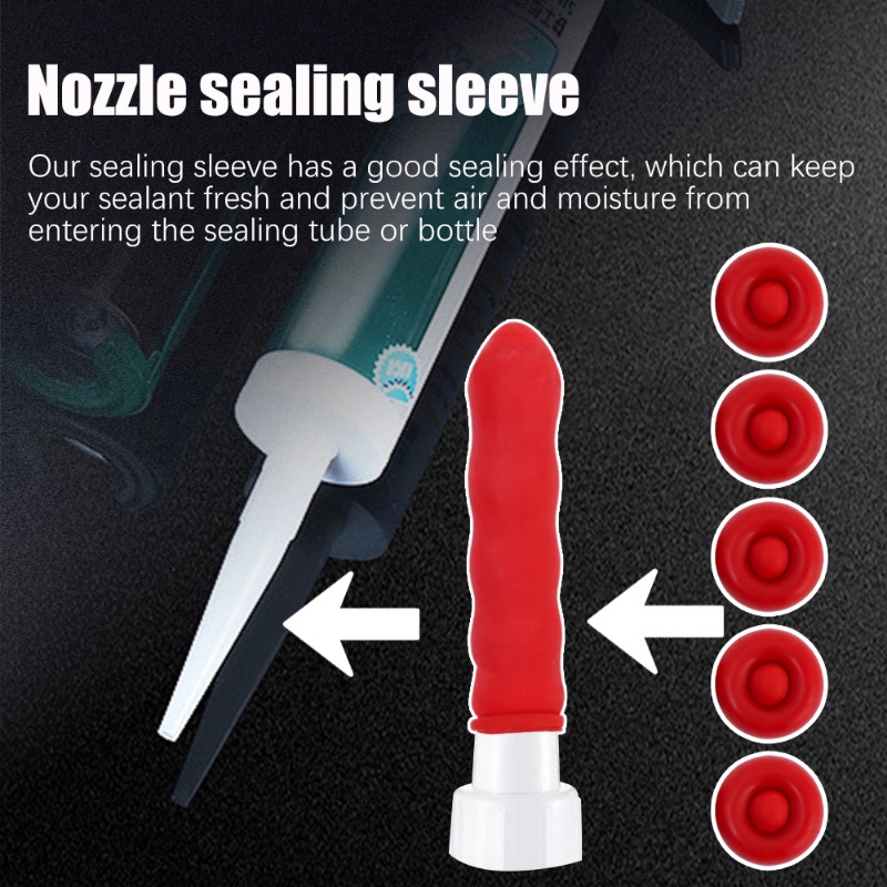 Caulking Gun Nozzle Cap/ Red Saving Caulk Saver Penutup Tabung Untuk Penyegelan Melestarikan Finishing Alat Konstruksi