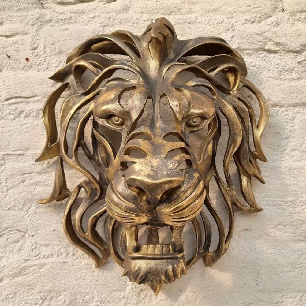 CHOOKYY Chookyy Lion Head Wall Art Ornamen Gantung Kualitas Tinggi Untuk Taman Rumah Dinding Tempel Art