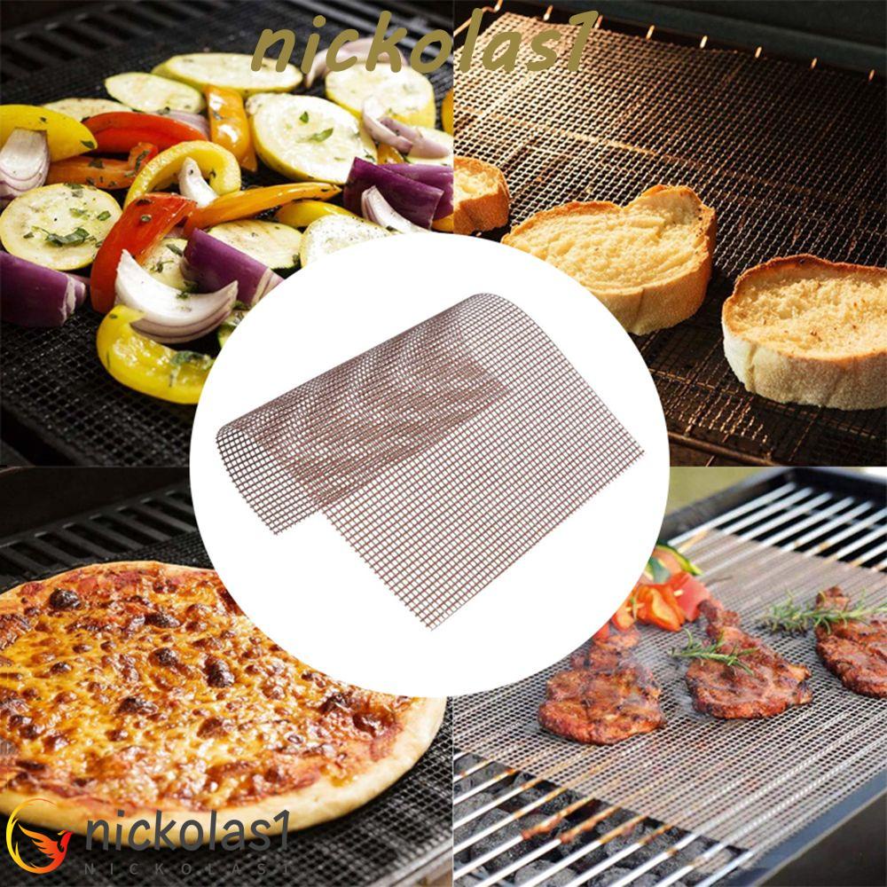 Nickolas1 Aksesoris BBQ Anti Lengket Untuk Kegiatan Luar Ruangan Reusable High Security Tahan Panas BBQ Grill Mesh Mat Alas Memanggang