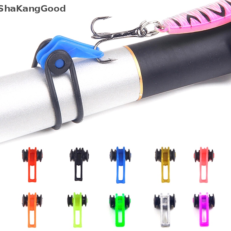 Skid 10pcs/Lot Pengait Pancing Plastik Safety Holder Lure Attachment Hooks Aman SKK