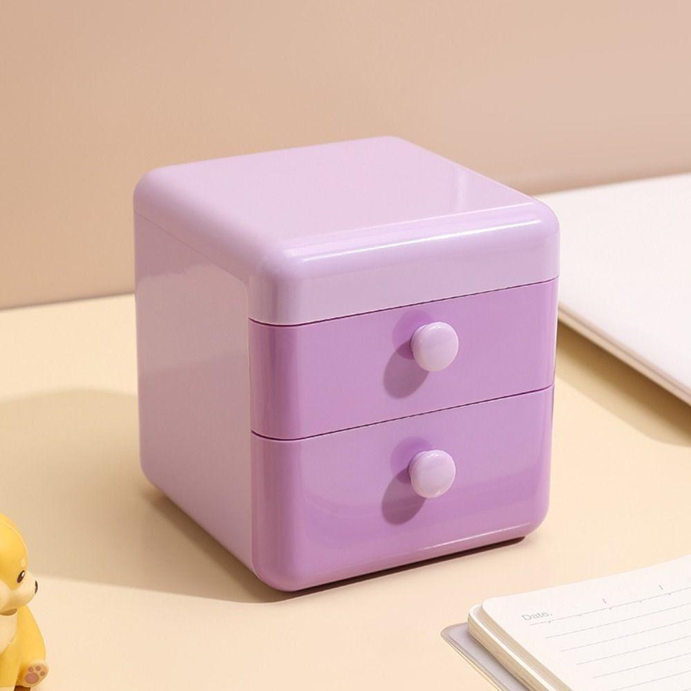 [Elegan] Desktop Storage Drawer INS Style Perhiasan Sederhana Earphone Rumah Kantor Serba Serbi Laci Kotak Penyimpanan