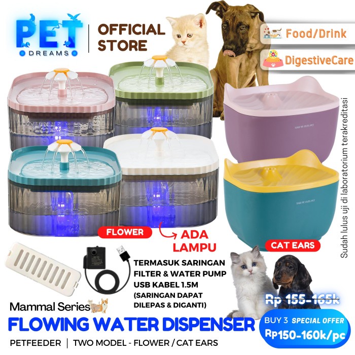 PET WATER DISPENSER FOUNTAIN - TEMPAT AIR MINUM KUCING ANJING