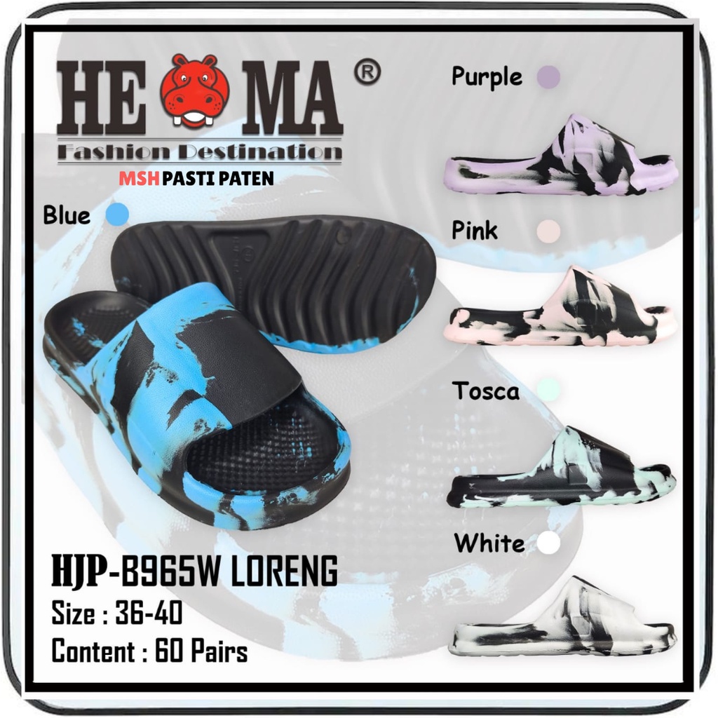 Sandal Selop Viral Hema Bahan Karet Anti Air Motif Loreng