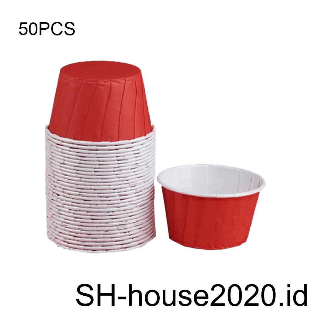 50pcs Gelas Es Krim 200ml Dessert Bowl Treat Cup Takeout Menebal Muffin Liner Kue Baking Tray Case Pastry Tools
