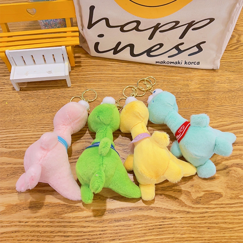 Boneka Dinosaurus Lucu Gantungan Kunci Mainan Mewah Gantungan Kunci Tas Anak Perempuan Liontin Hadiah Pacar 15cm