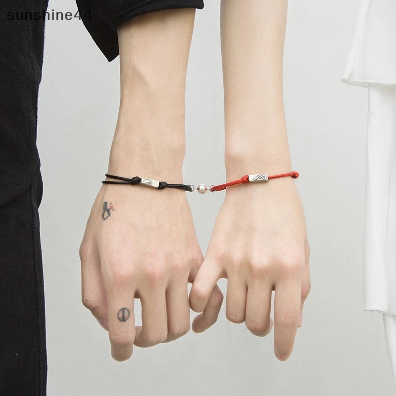 Sunshine 2pcs Couple Magnet Attract Each Other Gelang Pasangan Kepribadian Kreatif ID