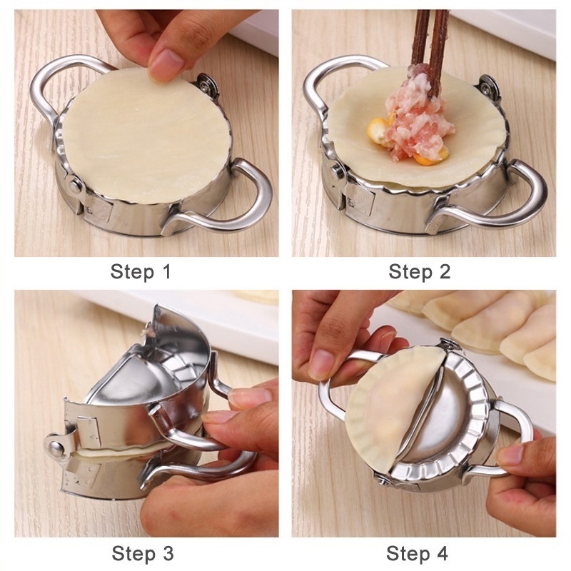 Stainless Steel Dumpling Maker/ Cetakan Pangsit Kulit/Empanadas Metal Alat Penekan Adonan/ Pastry Dapur DIY Aksesoris