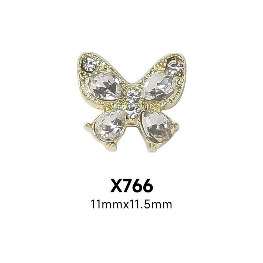 AUGUSTINA Agustina Paduan Kuku Berlian Imitasi 5 Pcs Fashion Pesona Kuku Cinta Hati Mahkota Manicure Aksesoris 3D Nail Art Drills