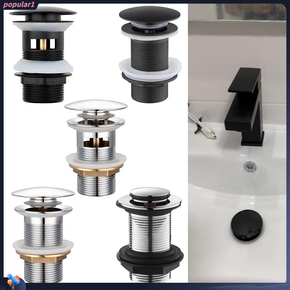 Populer Basin Sink Tap Tombol Pembuangan Limbah Push Pop Up Baskom Drain Device