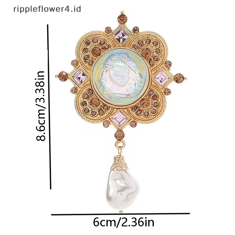 {rippleflower4.id} Bunga Malaikat Angka Bros Untuk Unisex Berlian Imitasi Gadis Mutiara Pesta Kantor Bros Pin Hadiah Vintage Bros Pakaian Dekorasi~