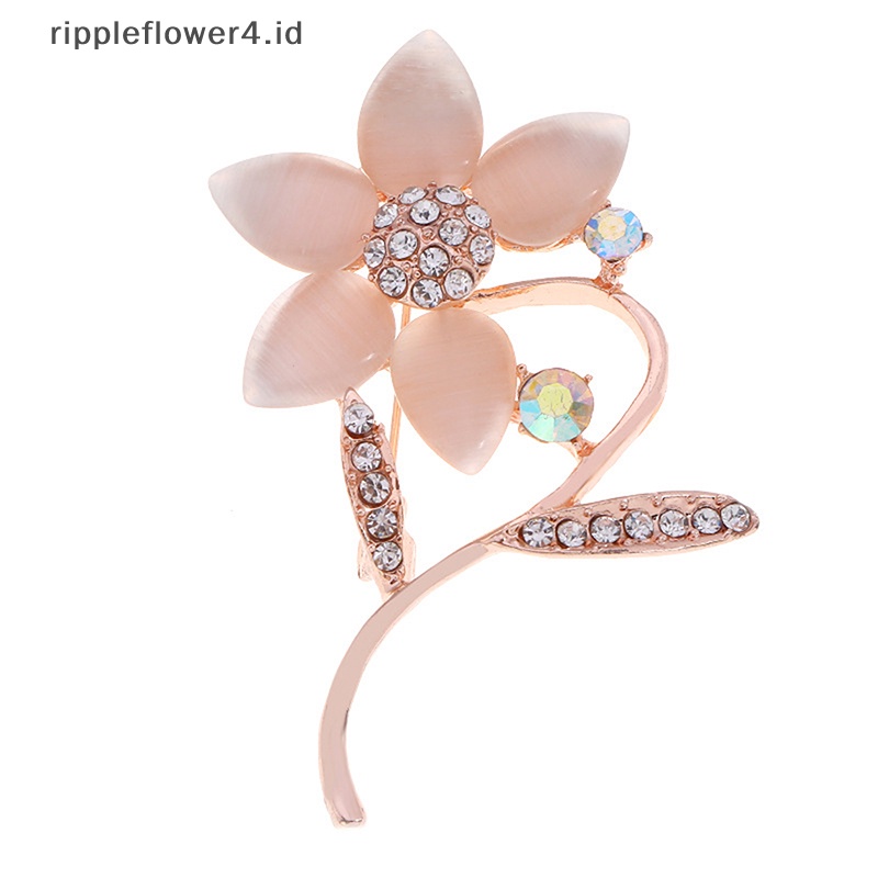 {rippleflower4.id} Bros Simulasi-Mutiara Bunga Berlian Imitasi Snowflake Bros Pin Dekrasi~