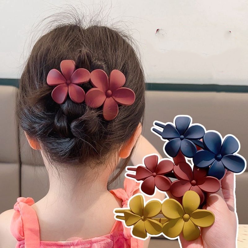 Versi Korea Gentle Flower Hair Clip Out All-Match Klip Rambut Bunga Besar Klip Duckbill Besar