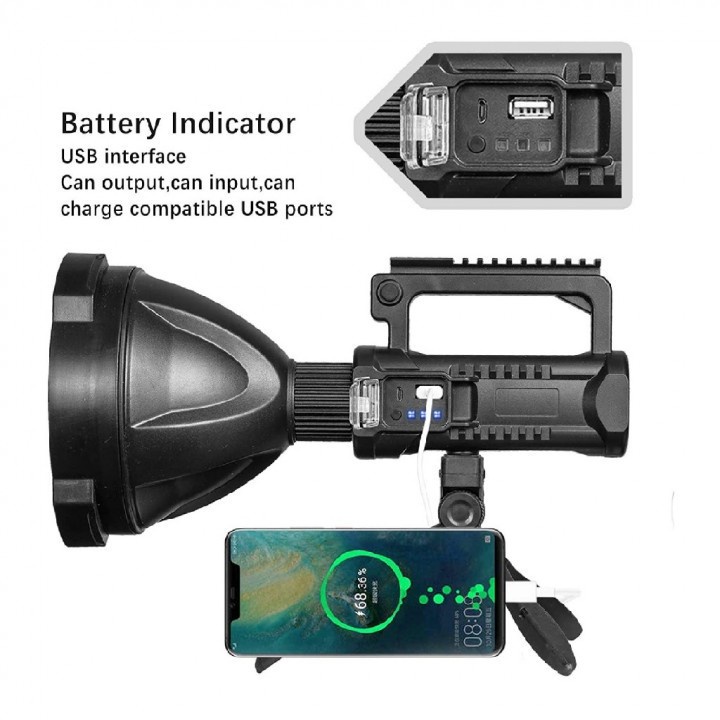 SMILING SHARK W591-P70 - Senter Outdoor Super Terang Hingga 1500M