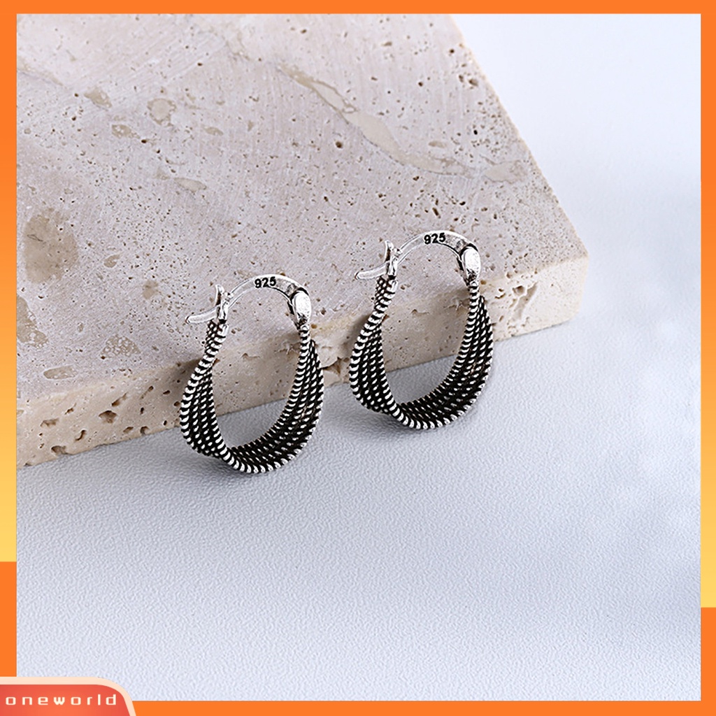 [WOD] 1pc Wanita Anting Memutar Plating Gaya Korea Perhiasan Plating Menjuntai Anting Untuk Pesta Pernikahan Perjamuan Prom