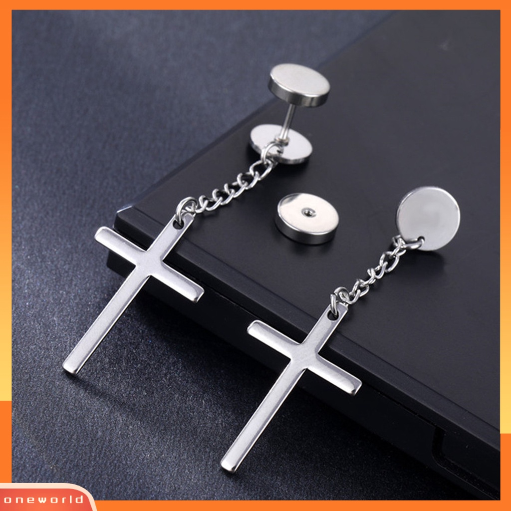 [WOD] 1pc Unisex Anting Menjuntai Geometris Hip Hop Perhiasan Simple Electroplated Earring Untuk Pakaian Sehari-Hari