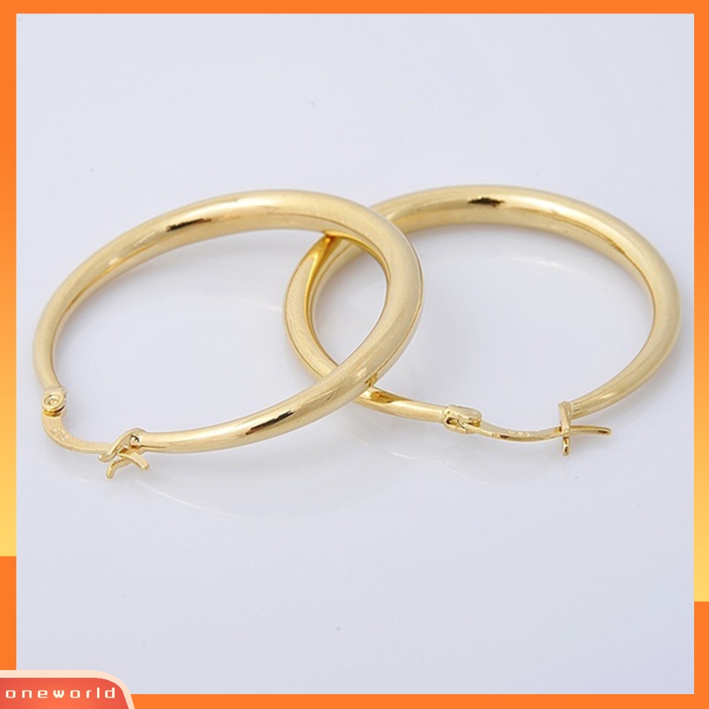 [WOD] Wanita Fashion Besar Halus Lingkaran Hoop Anting Statement Piercing Perhiasan Hadiah