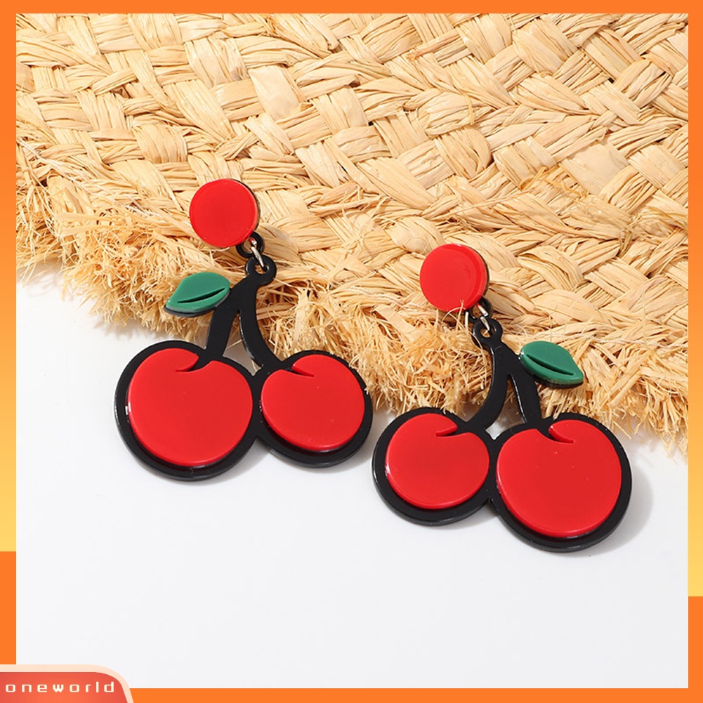 [WOD] Lucu Semangka Lemon Strawberry Fruit Series Menjuntai Wanita Ear Studs Earrings