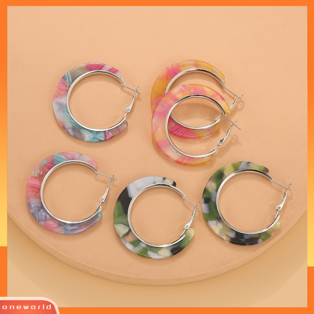 [WOD] 3pasang Anting Wanita Bentuk C Perhiasan Vintage Electroplating Geometris Hoop Earrings Hadiah Ulang Tahun