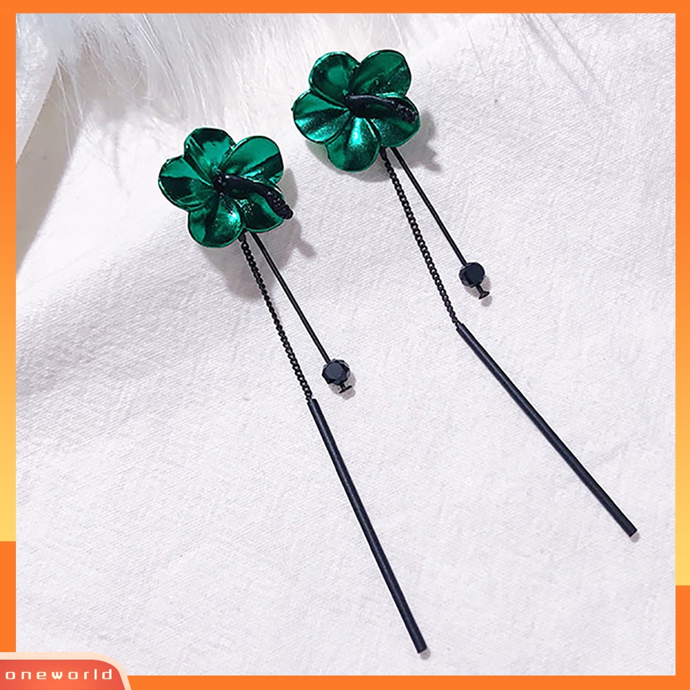 [WOD] Gaya Korea Panjang Bunga Rumbai Anting Wanita Pesta Perjamuan Cocktail Perhiasan