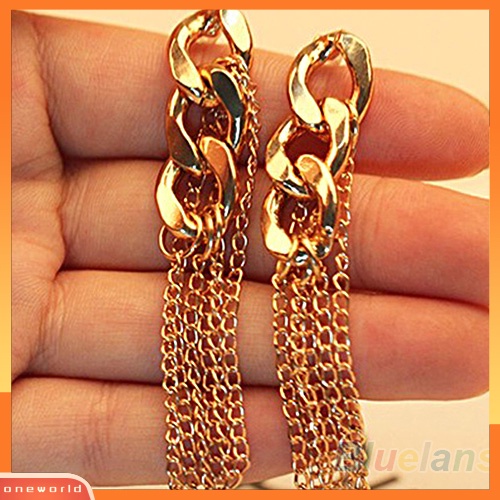 [WOD] Anting Retro Rantai Menjuntai Perhiasan Rumbai Emas Untuk Wanita Pesta Prom Hadiah
