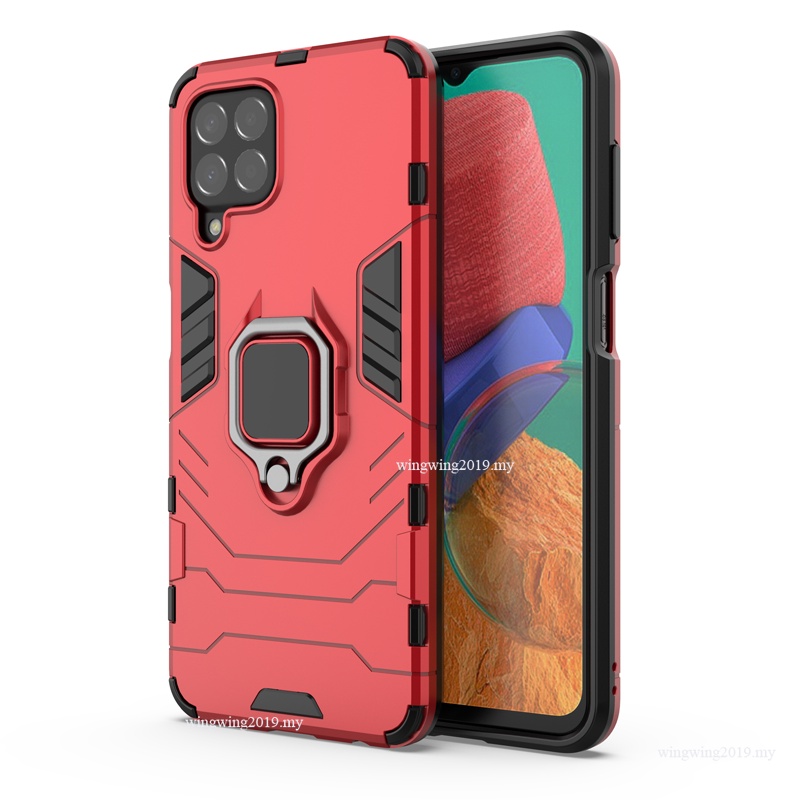 Shockproof Armor Case Untuk Samsung Galaxy M33 5G Cases Stand Holder Magnetic Phone Back Cover Untuk Samsung M33 Fundas